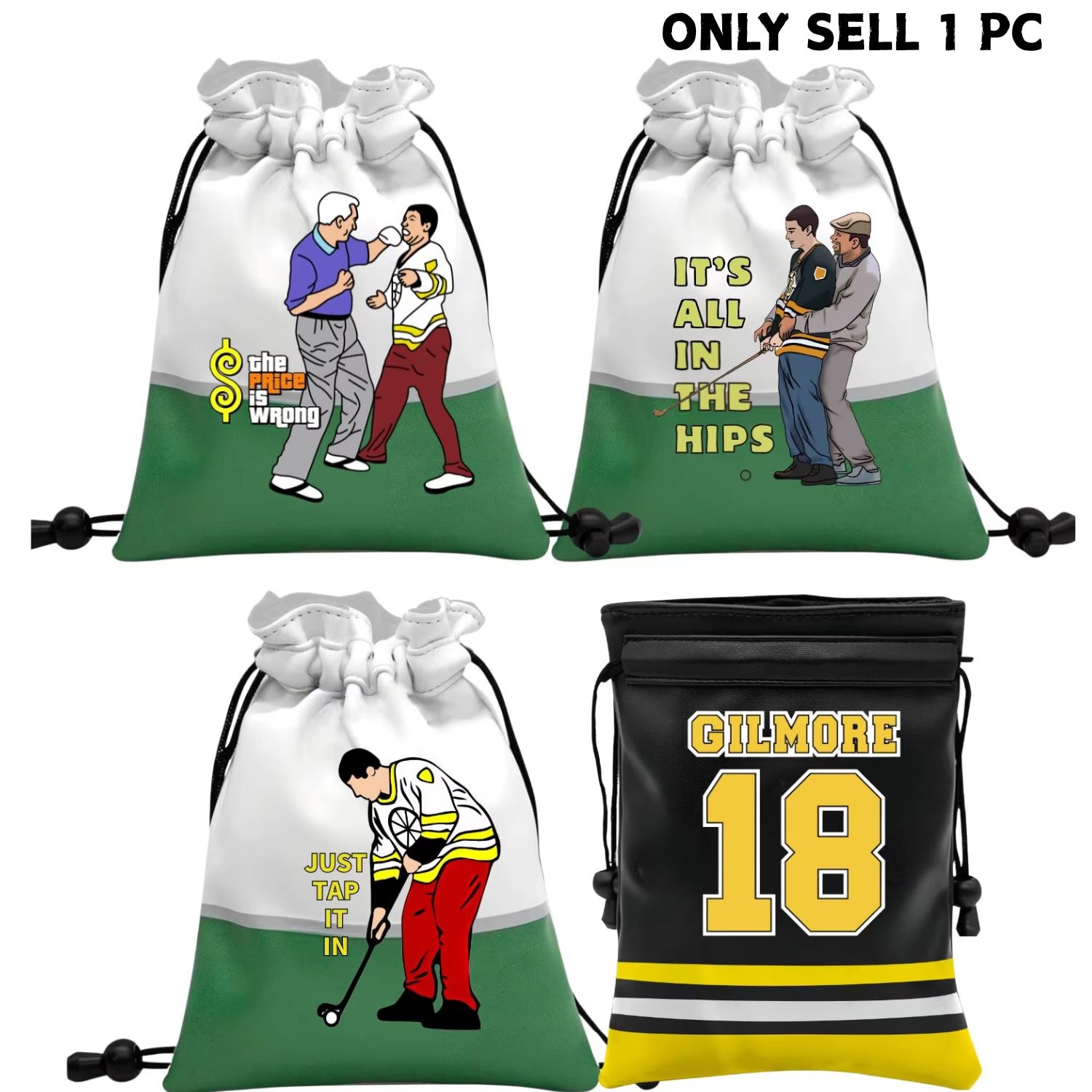 Golf Ball Premium - Happy Gilmore 18 Wytrzymała Skórzana Saszetka