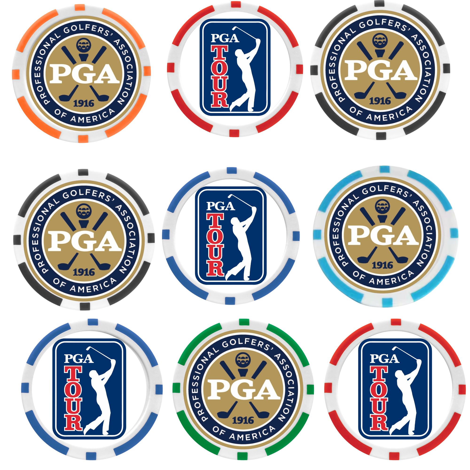 Ball Marker Set - 9 sztuk markerów do piłek golfowych